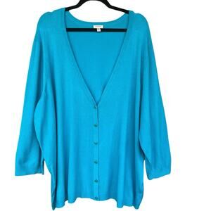 Avenue Womens Cardigan Sweater 26/28 Button Up‎ Rayon Blend Long Sleeve Stretch